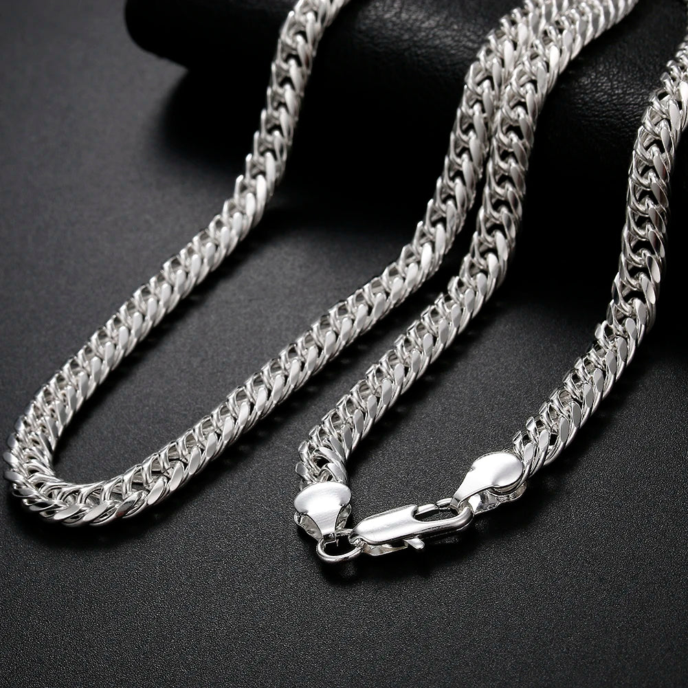 6MM Geometrische Kettenhalskette aus 925 Sterling Silber – Moderne Schmuckkette für Damen & Herren