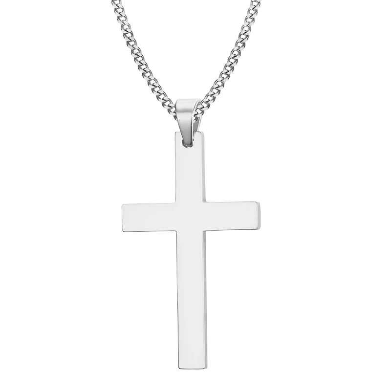 Edelstahl-Kreuz-Halskette – Gliederkette im Hip-Hop-Stil für Damen & Herren
