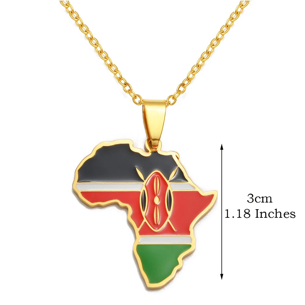 3CM Afrika-Landkarten-Halskette – Edelstahl-Anhänger für Algerien, Marokko, Ägypten, Tunesien & Libyen, Unisex Schmuck