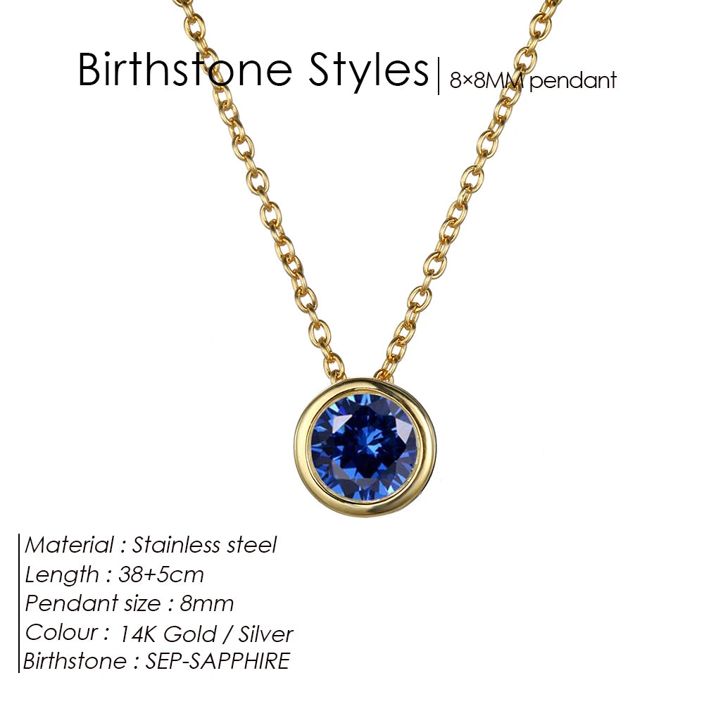 Halskette mit 12 Geburtssteinen für Damen – Goldfarbene Edelstahl-Kette für Braut, Hochzeit, Geburtstag, Jahrestag & Elegante Schmuckgeschenke