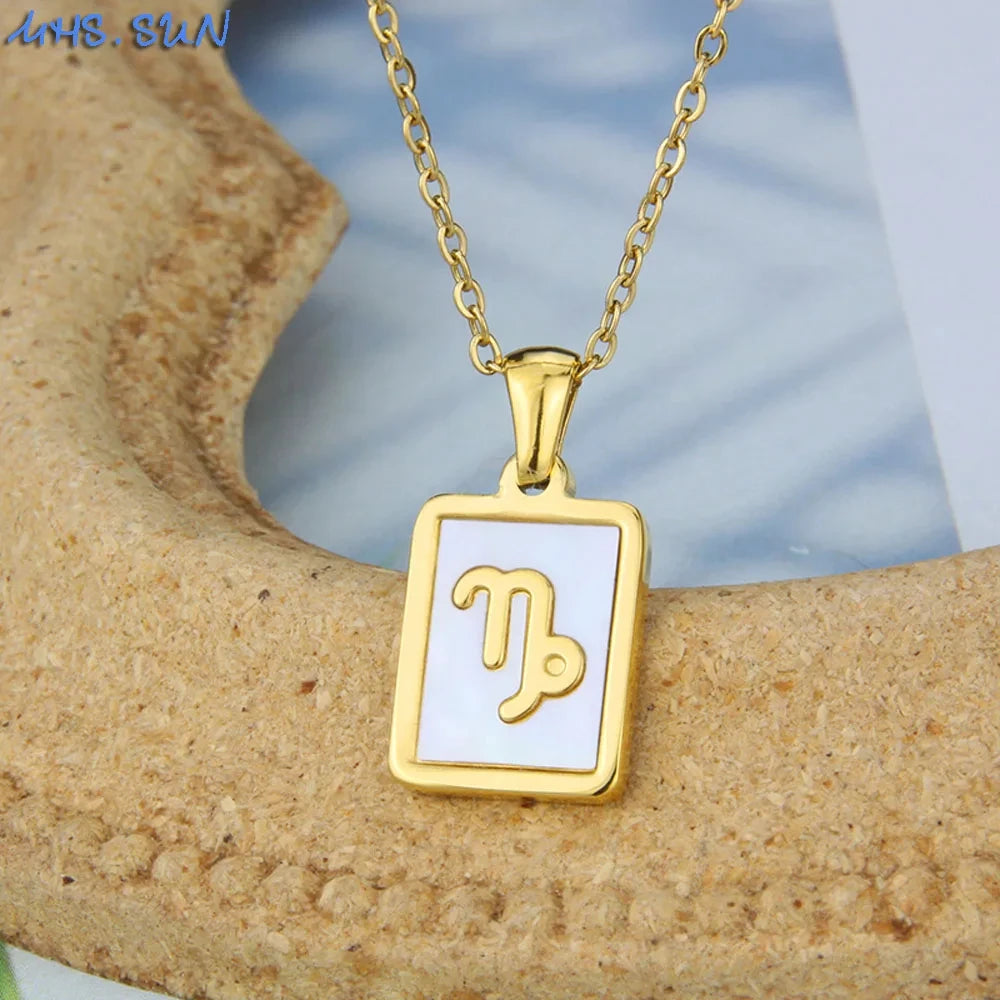 Goldfarbene 12 Sternzeichen-Halskette für Damen – Edelstahl-Konstellations-Anhänger mit 45 cm Kette, Choker & Geburtstagsgeschenk