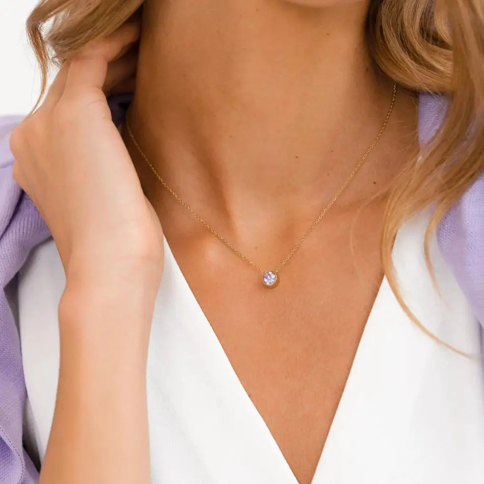 Halskette mit 12 Geburtssteinen für Damen – Goldfarbene Edelstahl-Kette für Braut, Hochzeit, Geburtstag, Jahrestag & Elegante Schmuckgeschenke