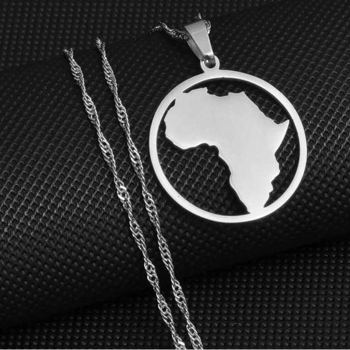 Runde Afrika-Karten-Halskette für Damen – Traditioneller Kulturanhänger Inspiriert vom Afrikanischen Erbe
