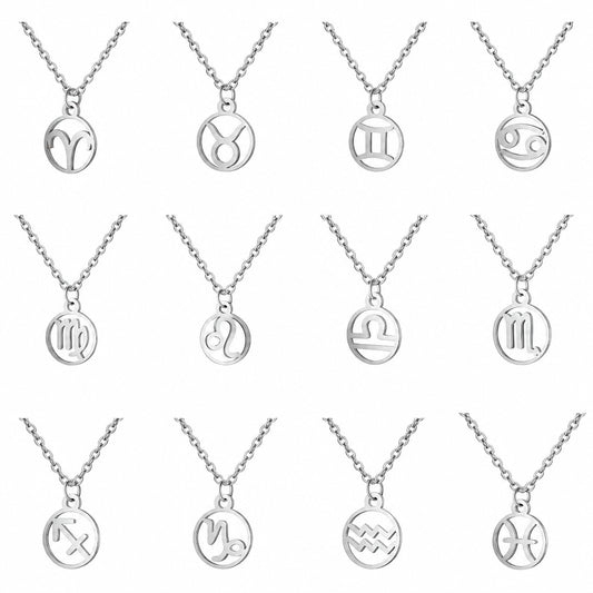 12 Sternzeichen Konstellations-Halskette – Edelstahl Sternzeichen Choker für Damen & Herren