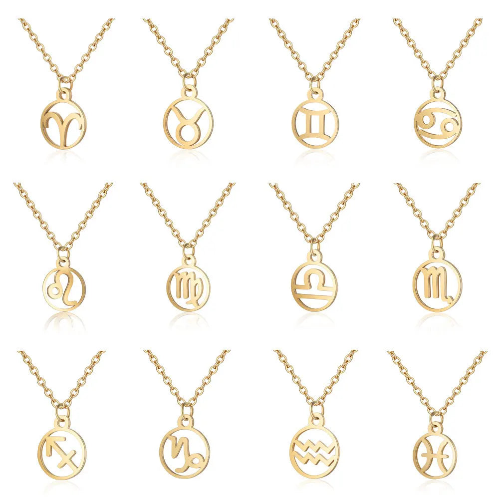 12 Sternzeichen Konstellations-Halskette – Edelstahl Sternzeichen Choker für Damen & Herren