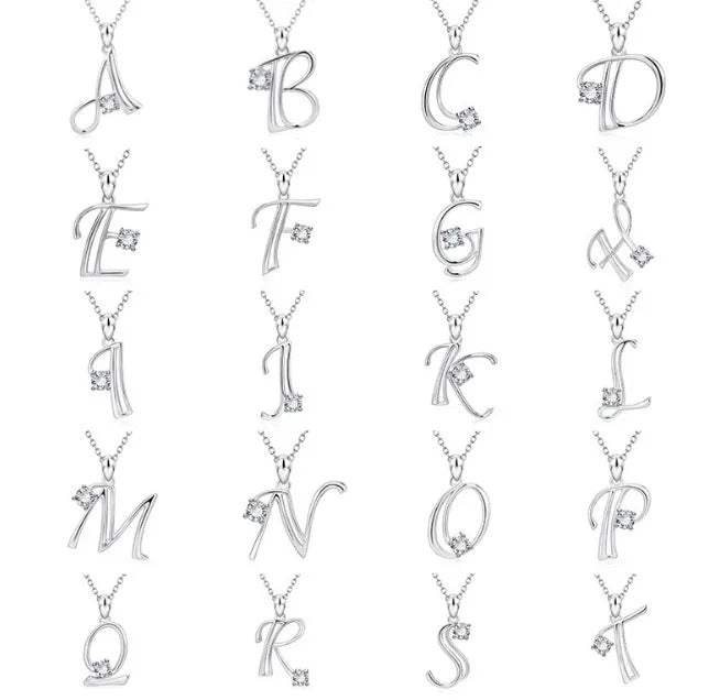 Personalisierte Buchstaben-Halskette – Zirkon Initialen-Anhänger A–Z für Damen