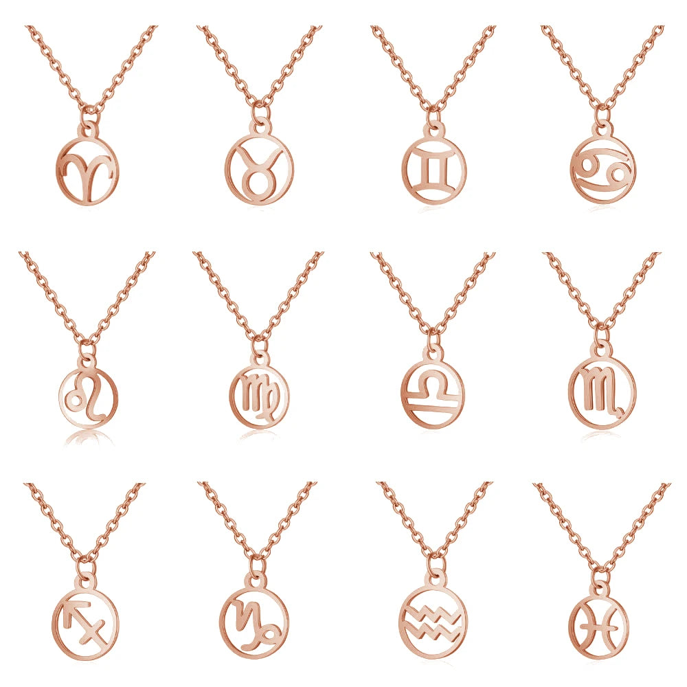 12 Sternzeichen Konstellations-Halskette – Edelstahl Sternzeichen Choker für Damen & Herren