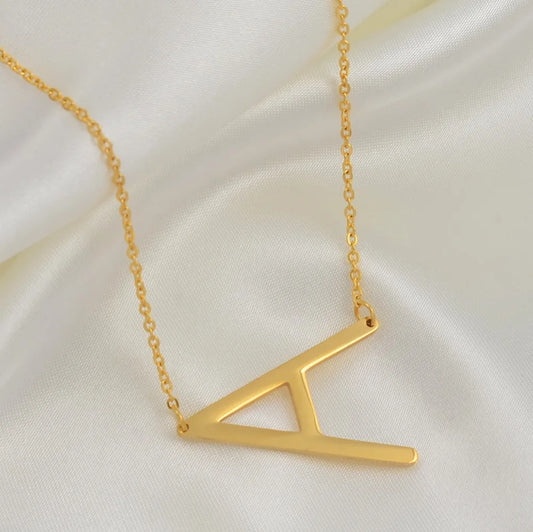 A-Z Initialen Afrika-Anhänger Halskette für Damen – Vergoldeter Edelstahl Buchstaben-Schmuck, Personalisierte Herkunfts-Halskette