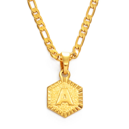 A-Z Initialen Buchstaben-Anhänger Halskette für Damen & Herren – Goldfarbene Alphabet-Kette, Personalisierter Schmuck & Geschenk