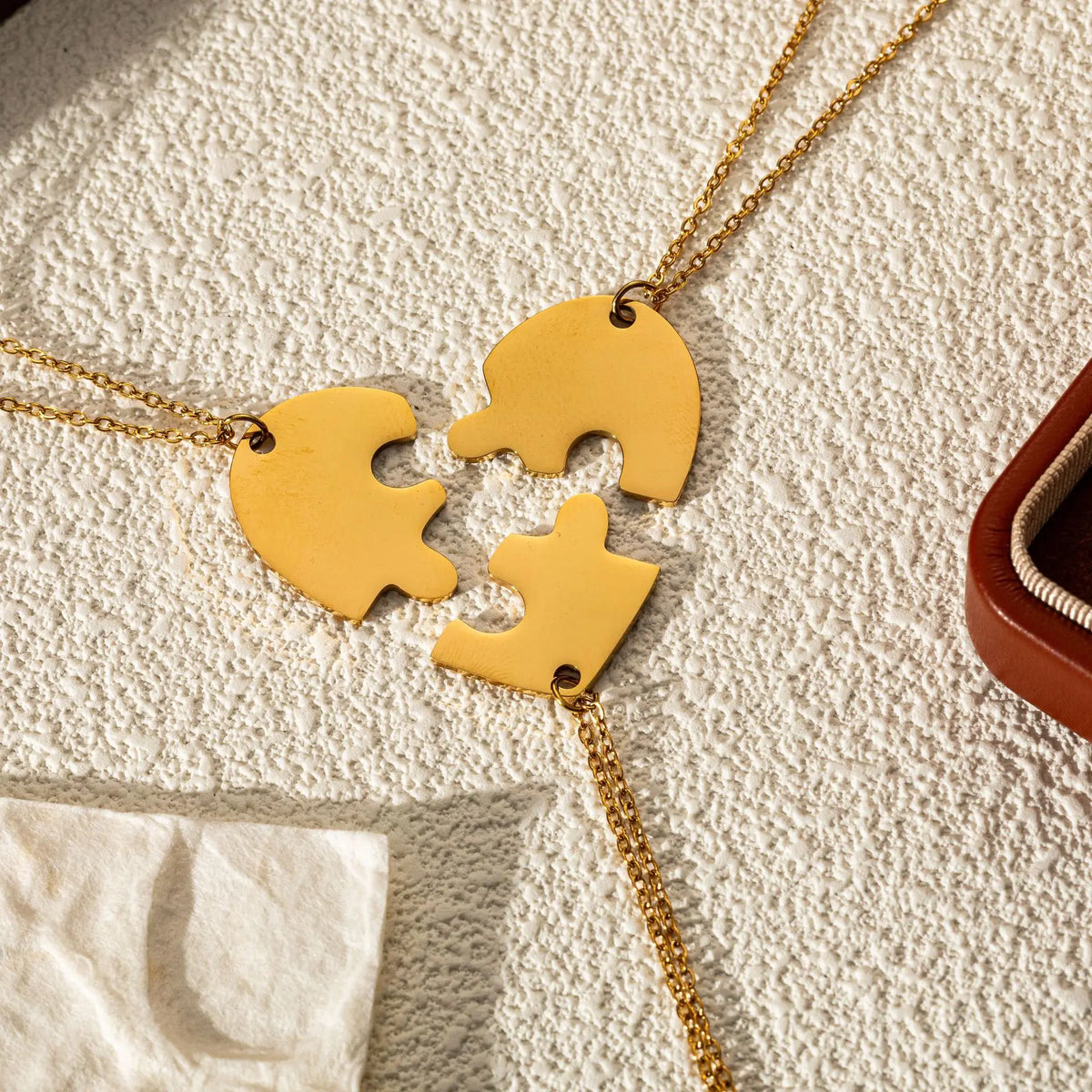 Love Puzzle Partner Herz Halskette – In verschiedenen Set Mengen
