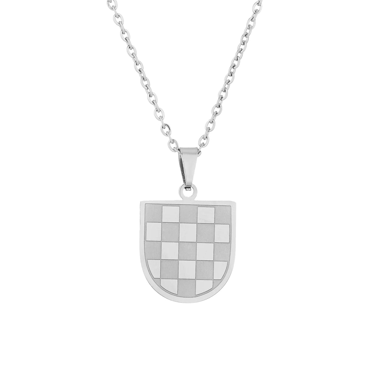 Kroatien-Wappen-Halskette – Geometrischer Metallanhänger für Damen & Herren