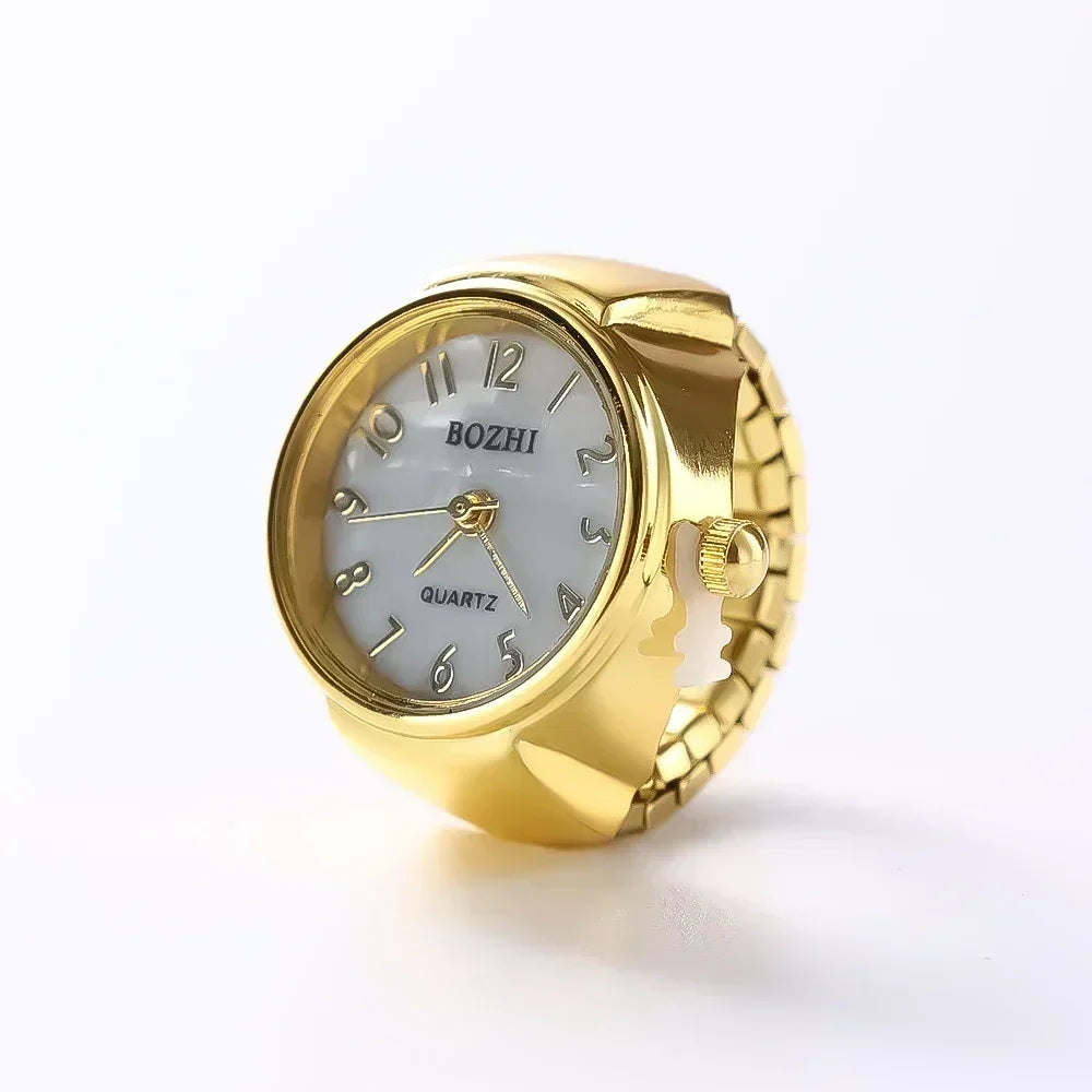 Retro-Quarz-Fingerringuhr – Elastische Unisex-Ringuhr im 80er-Jahre-Stil für Paare