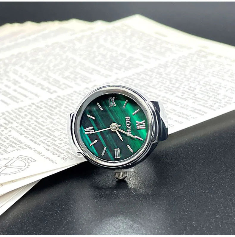 Vintage Finger-Ringuhr mit Quarzwerk – Kreative Mini-Uhr mit Metalllegierungsgehäuse als Modeschmuck für Damen & Herren