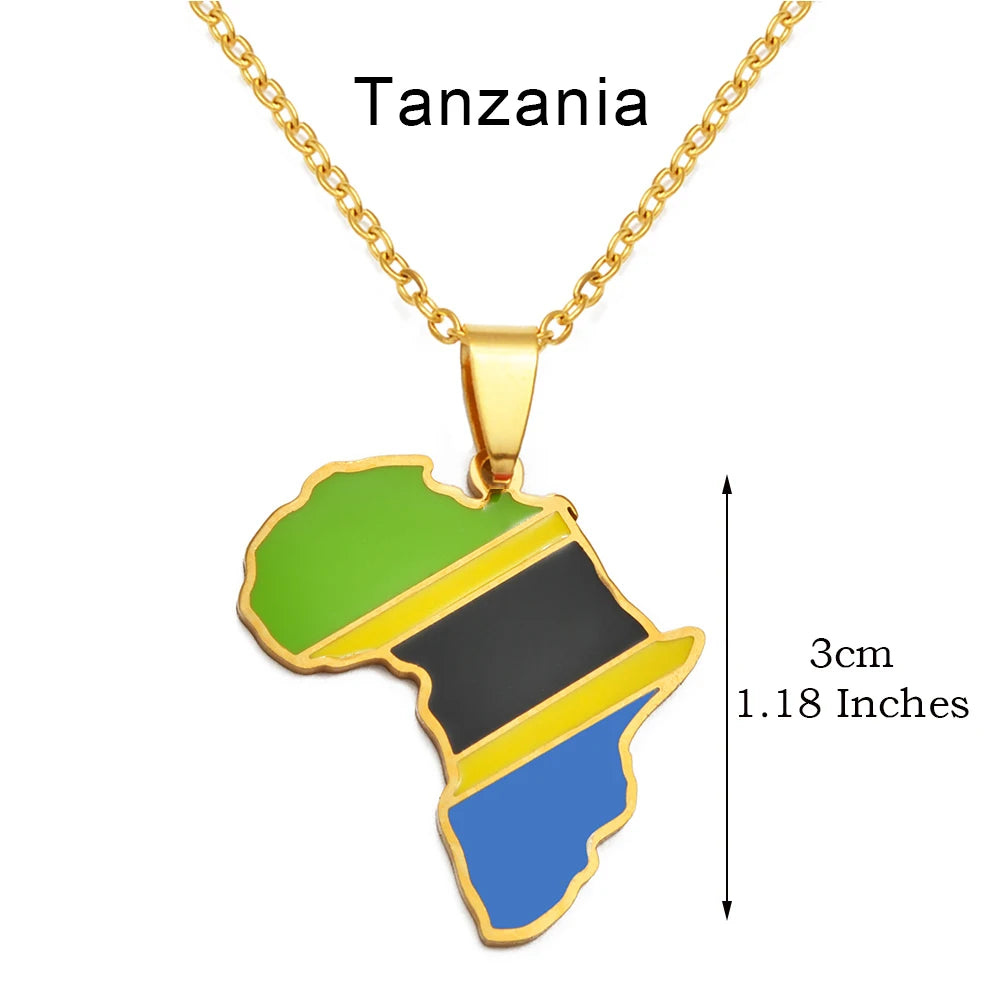 3CM Afrika-Landkarten-Halskette – Edelstahl-Anhänger für Algerien, Marokko, Ägypten, Tunesien & Libyen, Unisex Schmuck