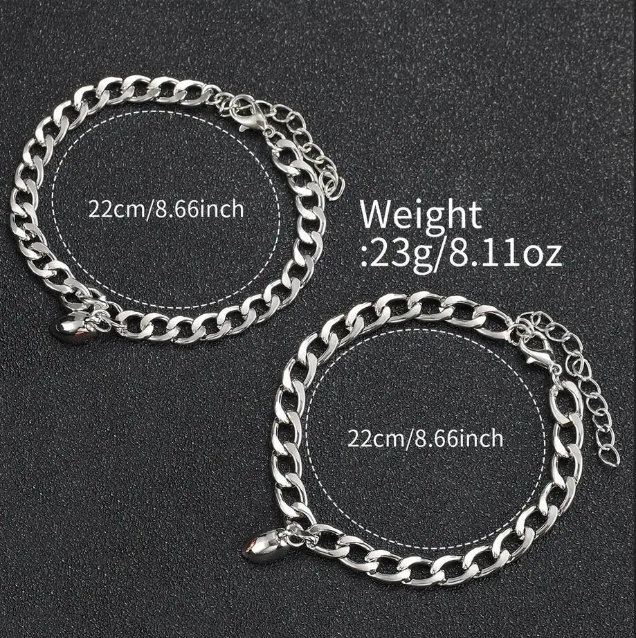 Partner-Quarzuhren mit Strasssteinen, Lederarmbändern & Magnetischen Herzarmbändern – Passendes Uhren- und Schmuckset