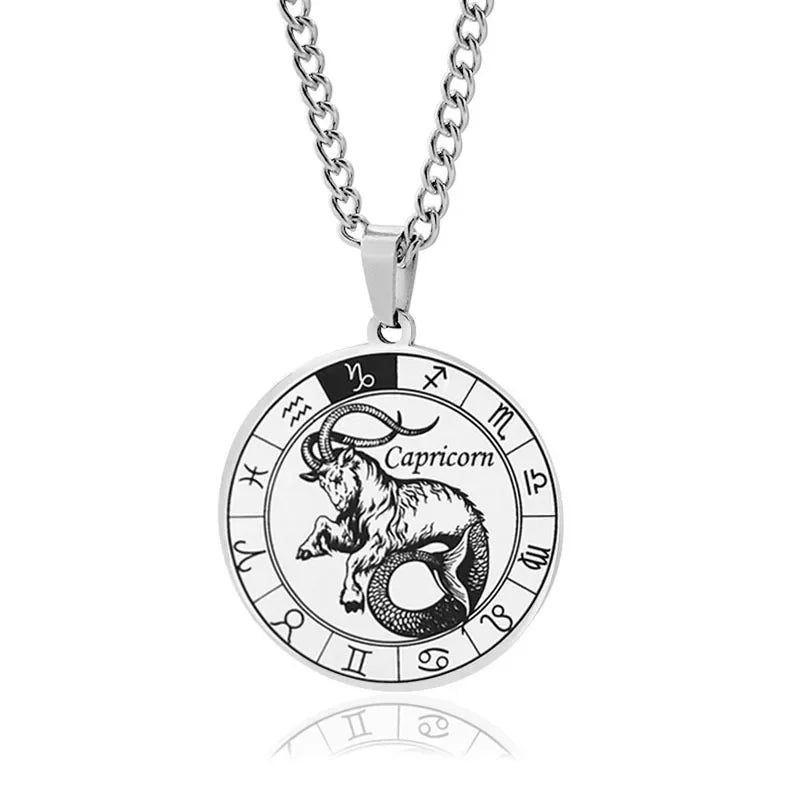 Sternzeichen-Anhänger Halskette – Edelstahl Konstellations-Schmuck