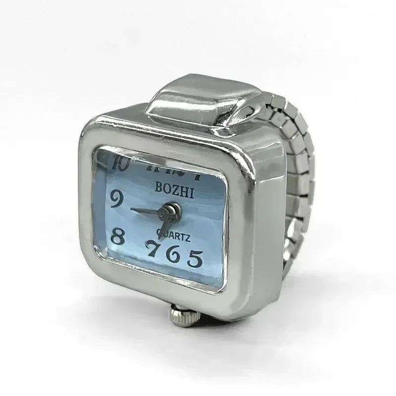 Retro-Quarz-Fingerringuhr – Elastische Unisex-Ringuhr im 80er-Jahre-Stil für Paare
