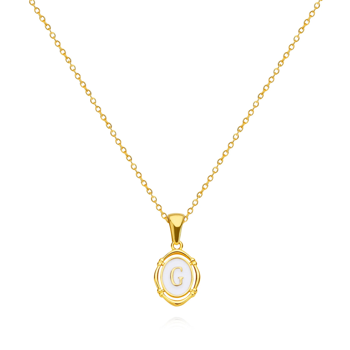 Goldfarbene A-Z Initialen-Emaille-Halskette für Damen – Edelstahl-Buchstabenanhänger mit Kette, Personalisierter Modeschmuck & Geschenk