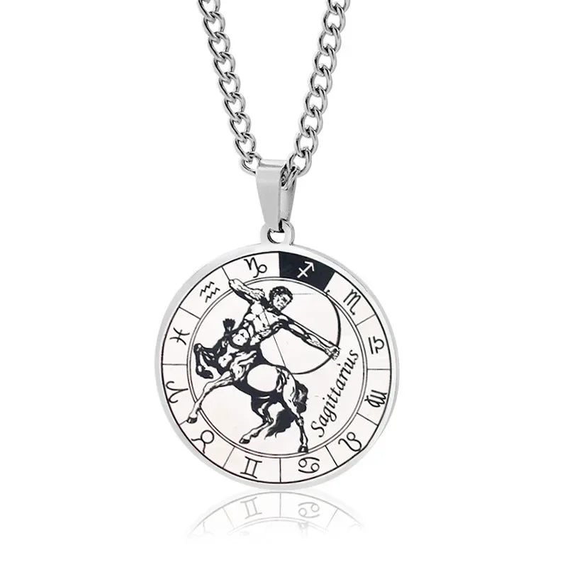 Sternzeichen-Anhänger Halskette – Edelstahl Konstellations-Schmuck