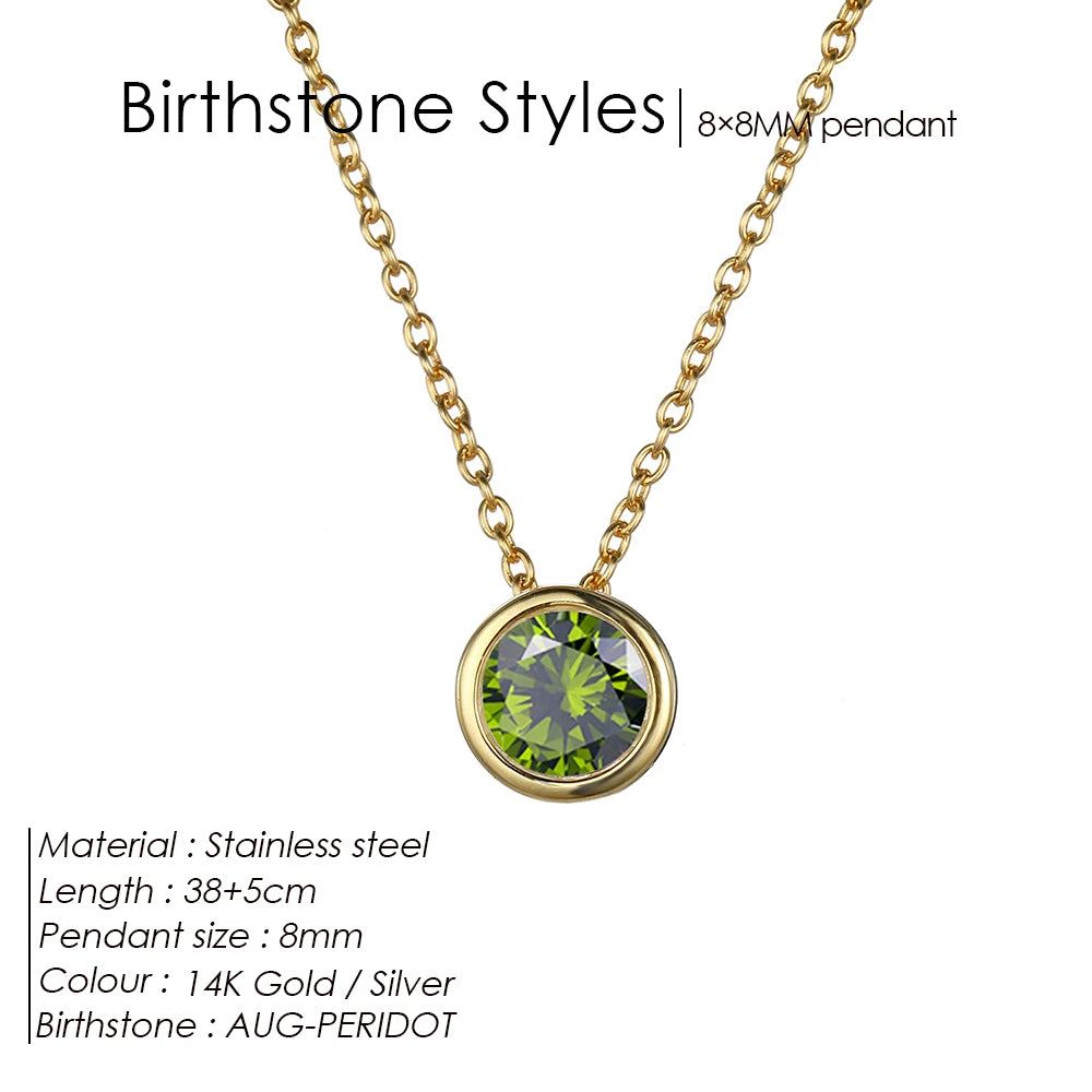 Halskette mit 12 Geburtssteinen für Damen – Goldfarbene Edelstahl-Kette für Braut, Hochzeit, Geburtstag, Jahrestag & Elegante Schmuckgeschenke