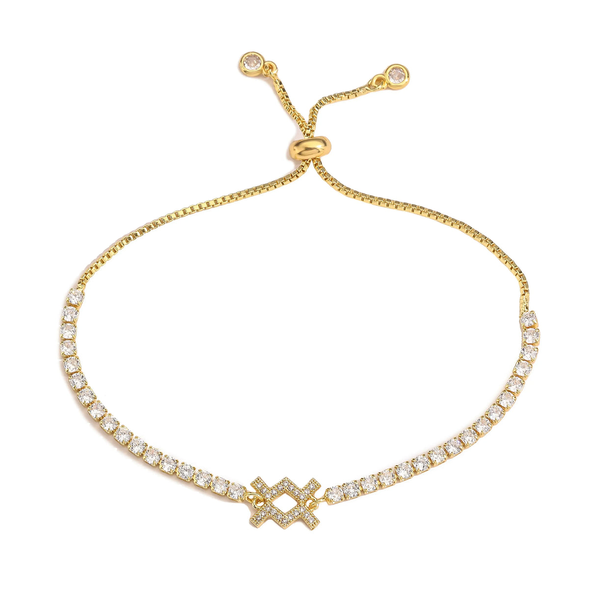12 Sternzeichen Konstellations-Armband für Damen – Goldfarbenes Zirkon Sternzeichen Charm Armband