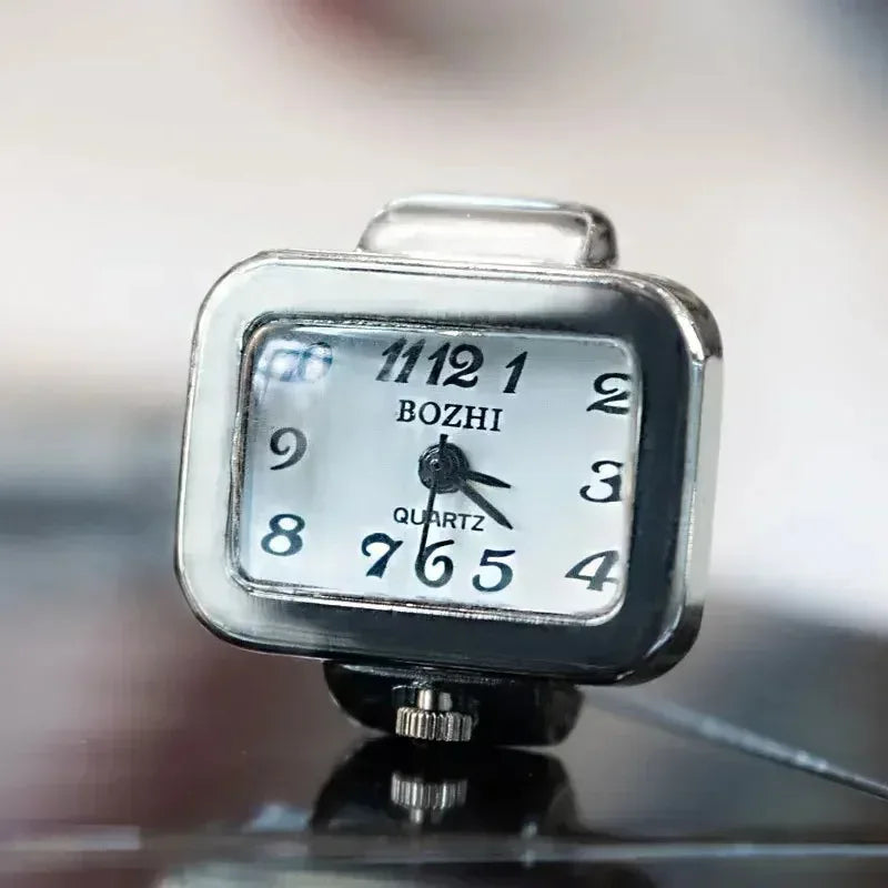 Retro-Quarz-Fingerringuhr – Elastische Unisex-Ringuhr im 80er-Jahre-Stil für Paare