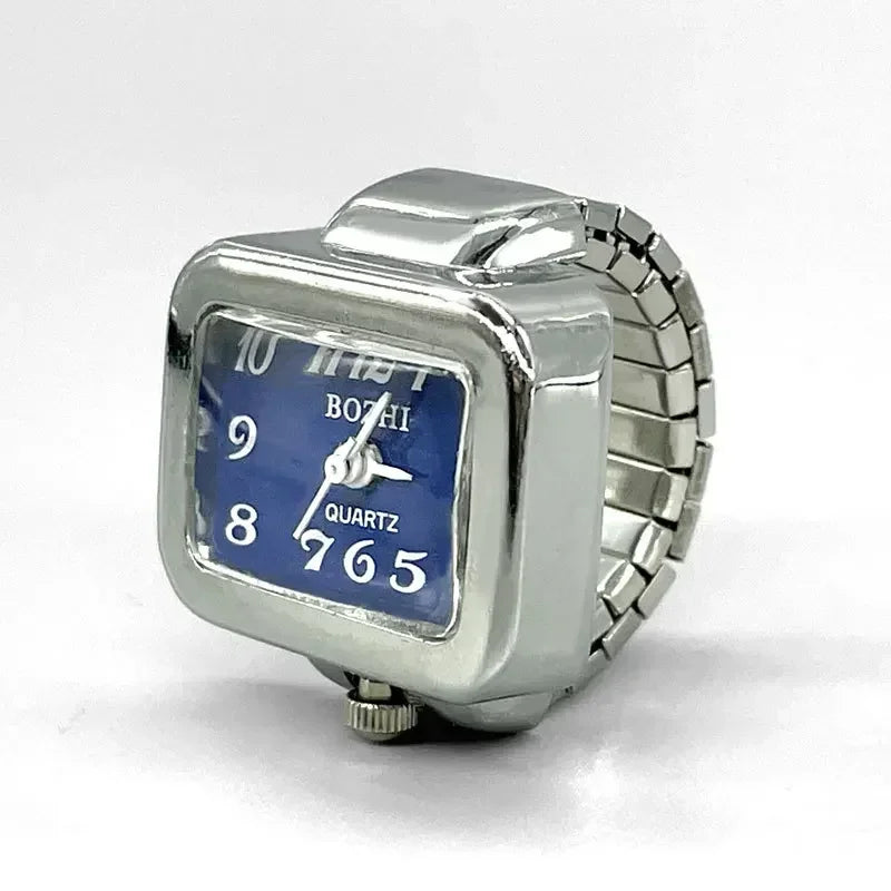 Retro-Quarz-Fingerringuhr – Elastische Unisex-Ringuhr im 80er-Jahre-Stil für Paare