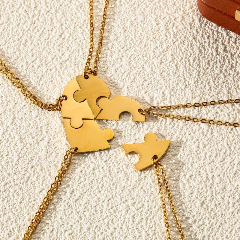 Love Puzzle Partner Herz Halskette – In verschiedenen Set Mengen
