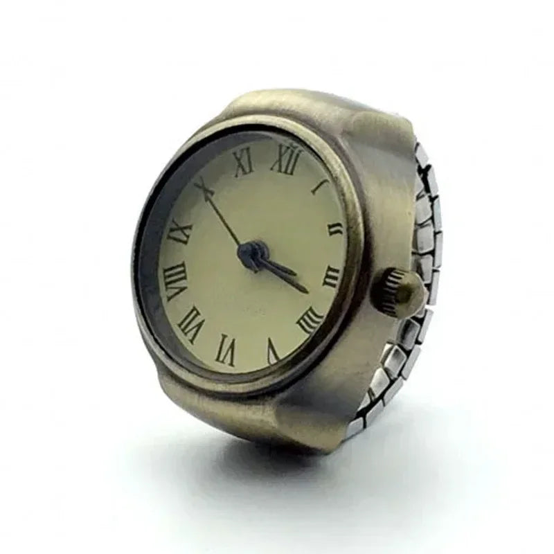 Retro-Quarz-Fingerringuhr – Elastische Unisex-Ringuhr im 80er-Jahre-Stil für Paare