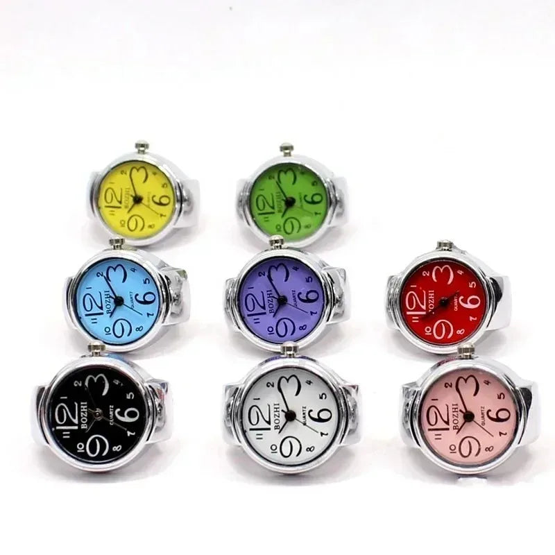 Retro-Quarz-Fingerringuhr – Elastische Unisex-Ringuhr im 80er-Jahre-Stil für Paare