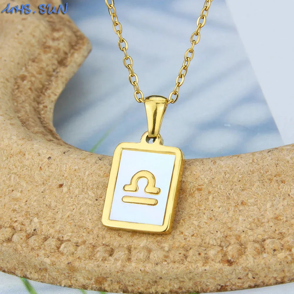 Goldfarbene 12 Sternzeichen-Halskette für Damen – Edelstahl-Konstellations-Anhänger mit 45 cm Kette, Choker & Geburtstagsgeschenk