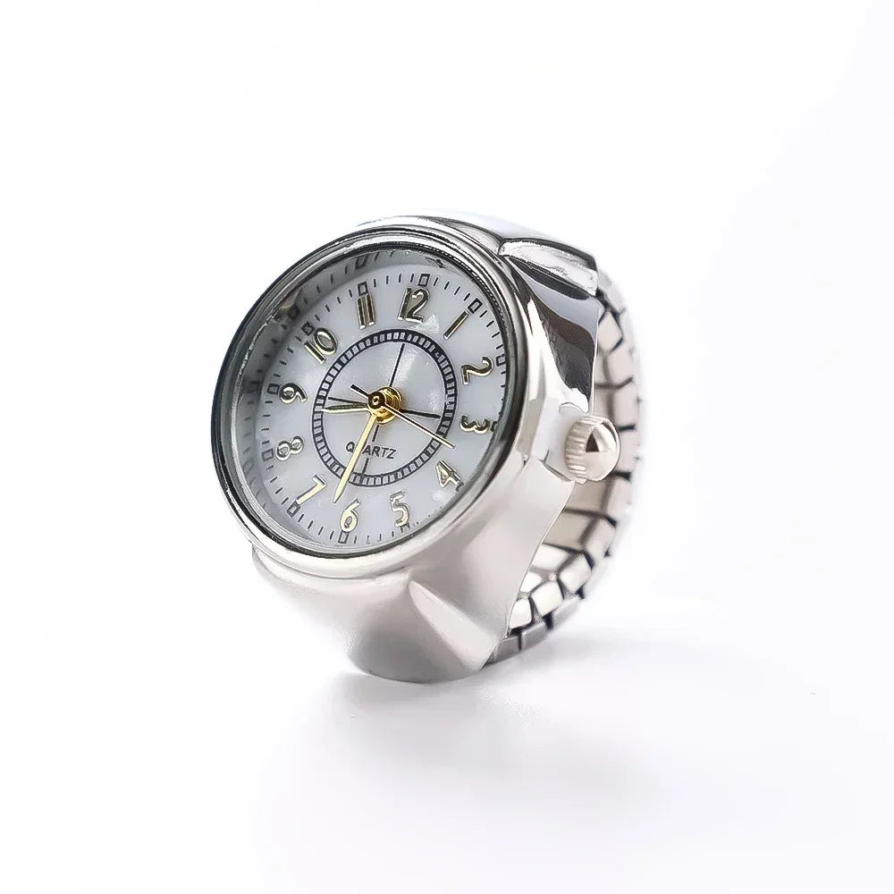 Retro-Quarz-Fingerringuhr – Elastische Unisex-Ringuhr im 80er-Jahre-Stil für Paare