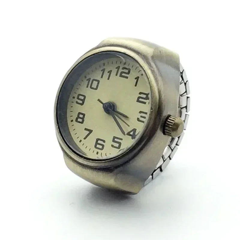 Retro-Quarz-Fingerringuhr – Elastische Unisex-Ringuhr im 80er-Jahre-Stil für Paare