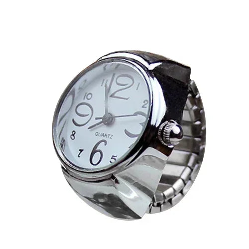 Retro-Quarz-Fingerringuhr – Elastische Unisex-Ringuhr im 80er-Jahre-Stil für Paare