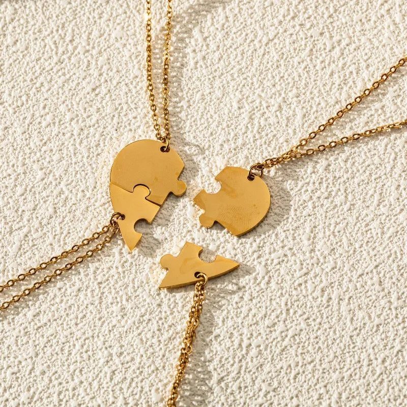 Love Puzzle Partner Herz Halskette – In verschiedenen Set Mengen