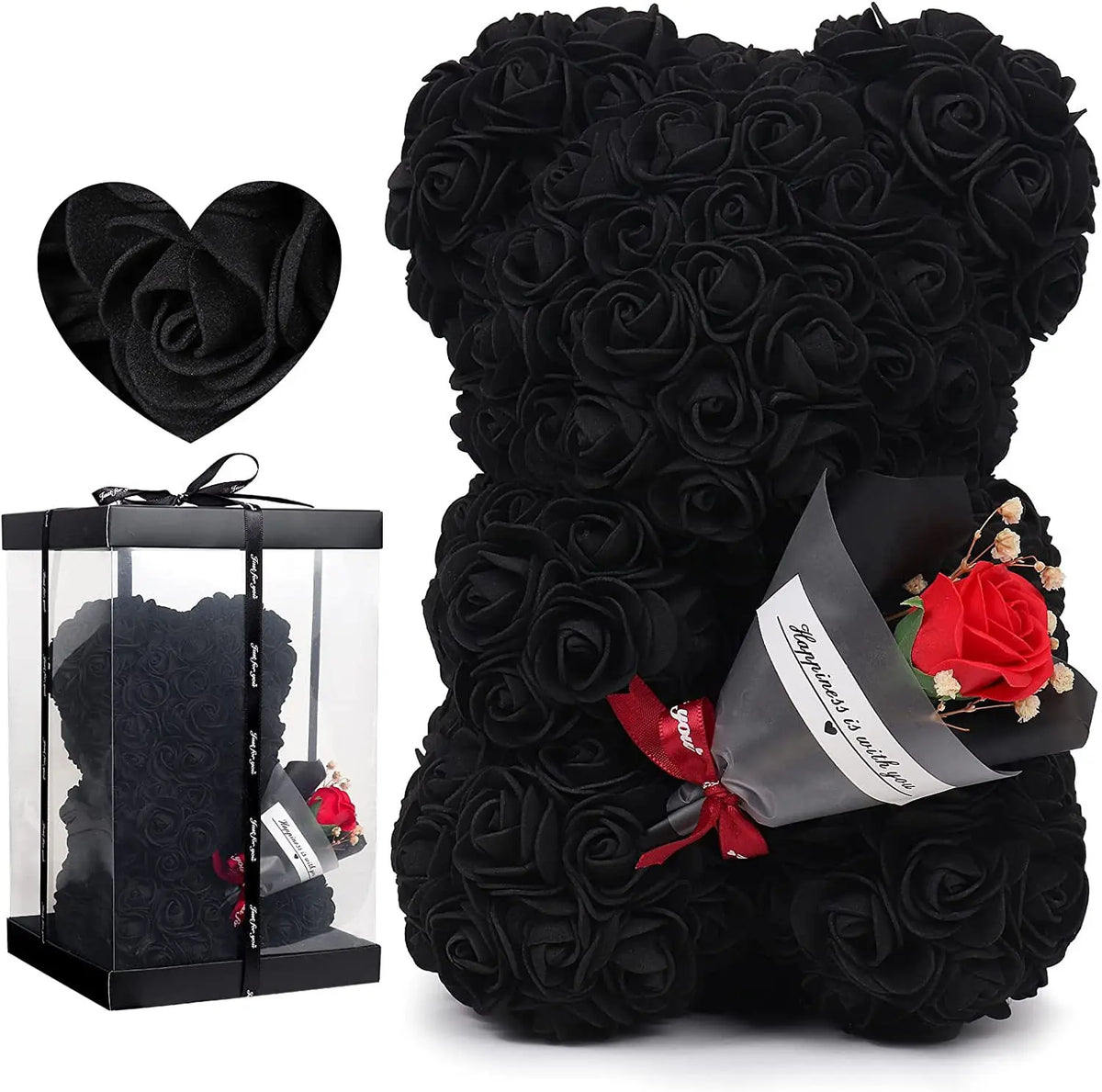 Ewiger Rosen-Teddybär aus Kunstblumen – Romantisches Dekoratives Geschenk zum Muttertag, Geburtstag & Jahrestag