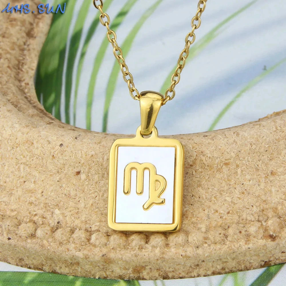 Goldfarbene 12 Sternzeichen-Halskette für Damen – Edelstahl-Konstellations-Anhänger mit 45 cm Kette, Choker & Geburtstagsgeschenk