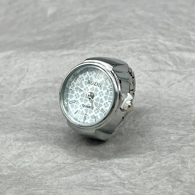 Vintage Finger-Ringuhr mit Quarzwerk – Kreative Mini-Uhr mit Metalllegierungsgehäuse als Modeschmuck für Damen & Herren