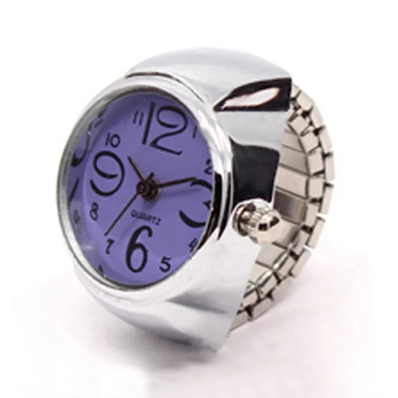 Retro-Quarz-Fingerringuhr – Elastische Unisex-Ringuhr im 80er-Jahre-Stil für Paare