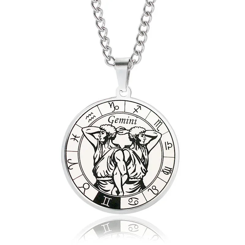 Sternzeichen-Anhänger Halskette – Edelstahl Konstellations-Schmuck