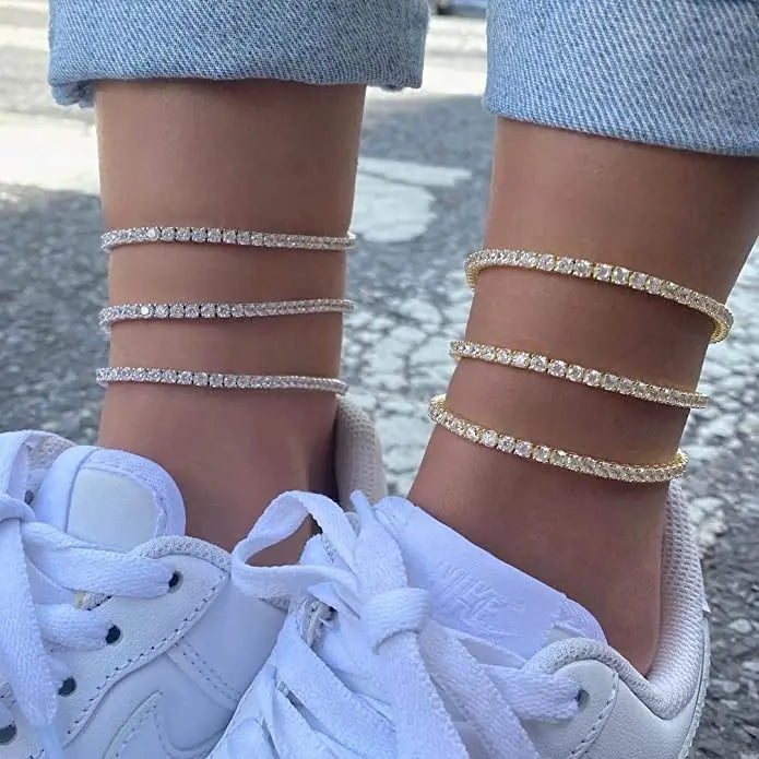 Fußkettchen für Damen – Funkelnde Elegante Fußkette