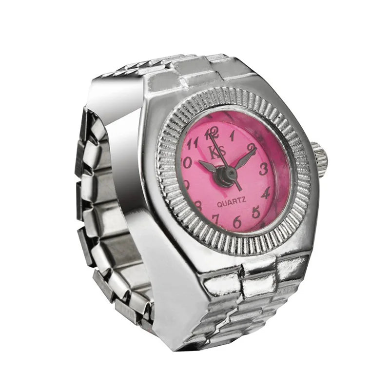 Retro-Quarz-Fingerringuhr – Elastische Unisex-Ringuhr im 80er-Jahre-Stil für Paare
