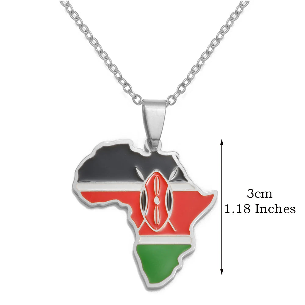 3CM Afrika-Landkarten-Halskette – Edelstahl-Anhänger für Algerien, Marokko, Ägypten, Tunesien & Libyen, Unisex Schmuck