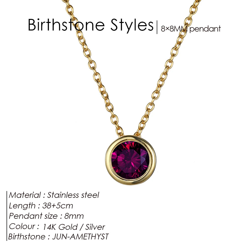 Halskette mit 12 Geburtssteinen für Damen – Goldfarbene Edelstahl-Kette für Braut, Hochzeit, Geburtstag, Jahrestag & Elegante Schmuckgeschenke
