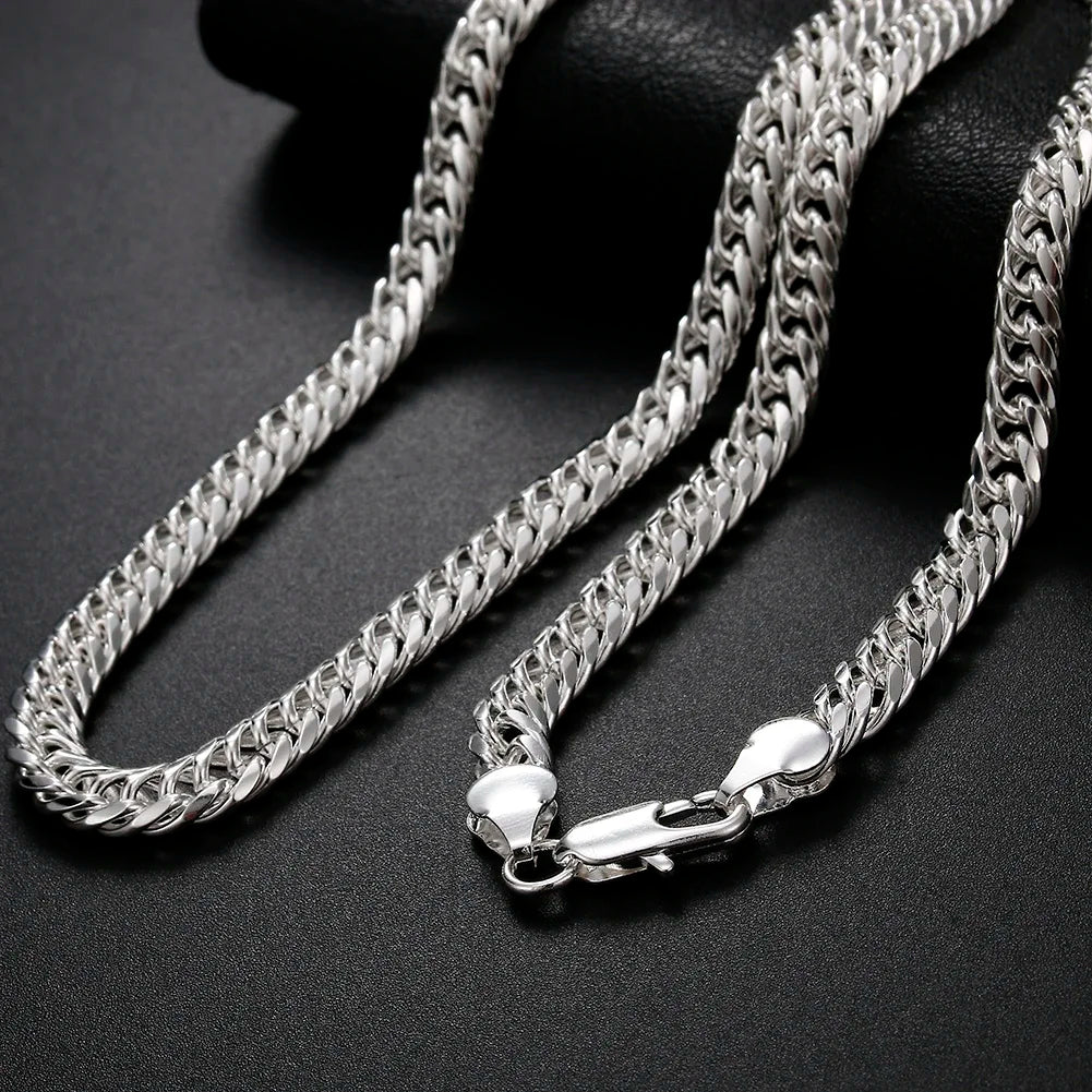 6MM Geometrische Kettenhalskette aus 925 Sterling Silber – Moderne Schmuckkette für Damen & Herren