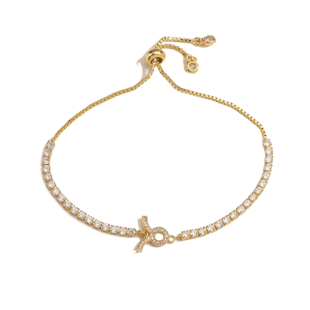12 Sternzeichen Konstellations-Armband für Damen – Goldfarbenes Zirkon Sternzeichen Charm Armband