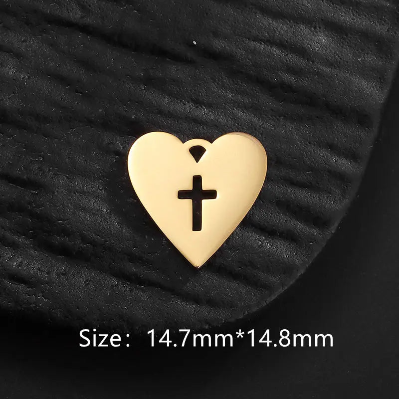 Edelstahl Herz- & Kreuz-Halskette für Damen – Modische Kurze & Lange Layering-Kette mit Anhänger, Eleganter Schmuck für Mädchen