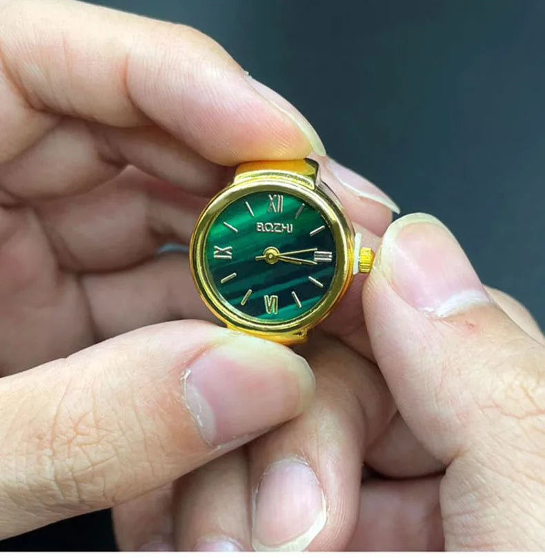 Vintage Finger-Ringuhr mit Quarzwerk – Kreative Mini-Uhr mit Metalllegierungsgehäuse als Modeschmuck für Damen & Herren