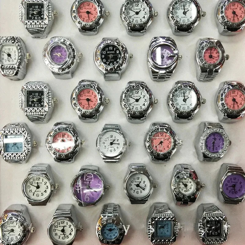 Retro-Quarz-Fingerringuhr – Elastische Unisex-Ringuhr im 80er-Jahre-Stil für Paare