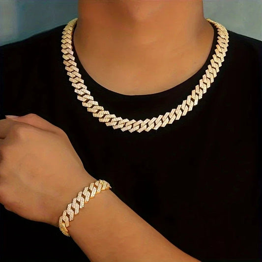 Funkelndes Zirkon-Panzerketten-Armband für Herren – Markanter Schmuck